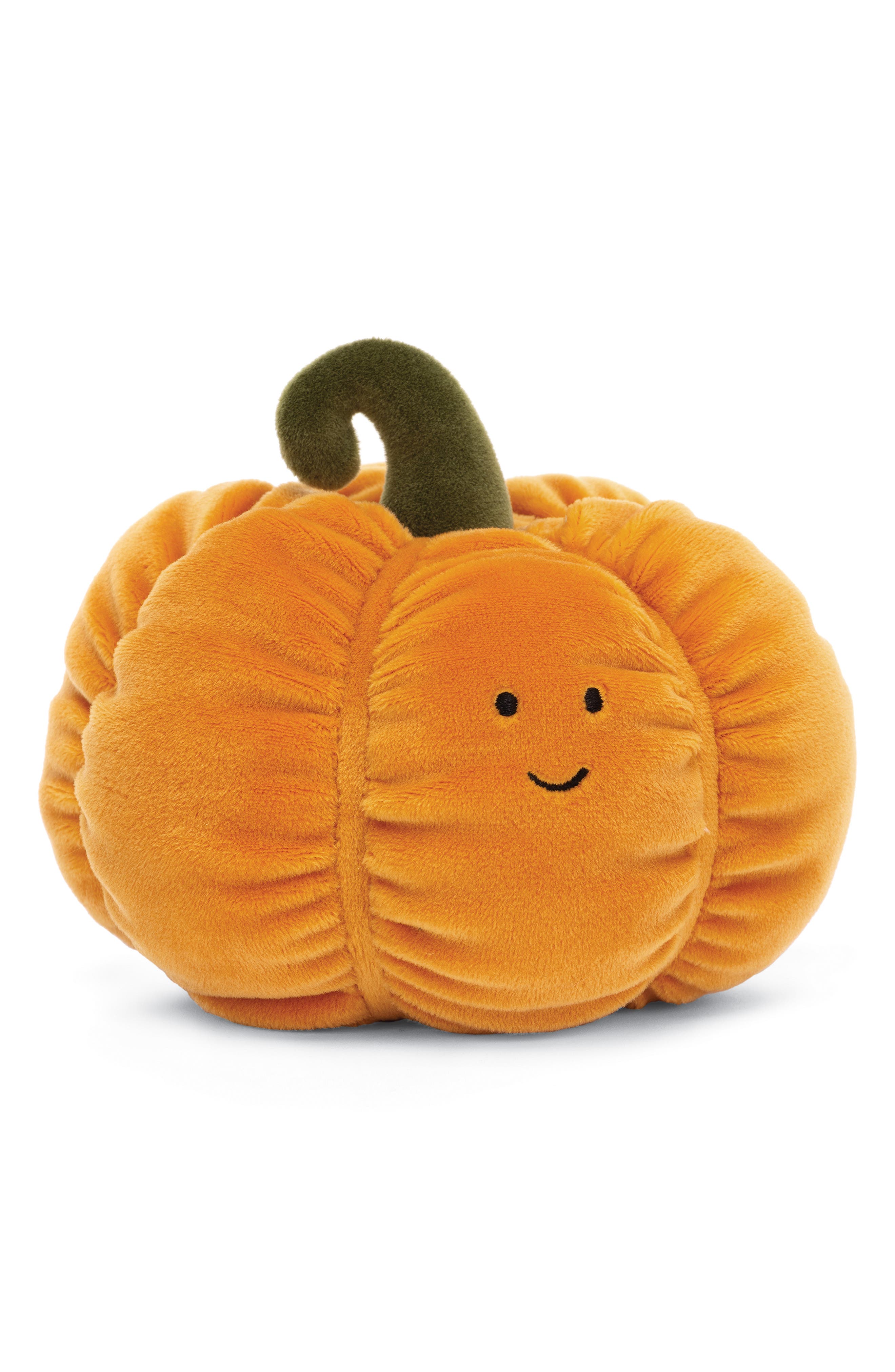 Plush Pumpkin Figurine Orange & White, Medium, 4 Plush Pumpkin Figurine Orange & White, Medium, 4